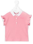 Fendi Kids - Ruffled Sleeves Polo Shirt - Kids - Cotton/spandex/elastane - 12 Mth, Pink/purple