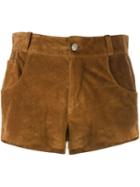 Au Jour Le Jour Fringed Short Shorts, Women's, Size: 40, Brown, Calf Suede