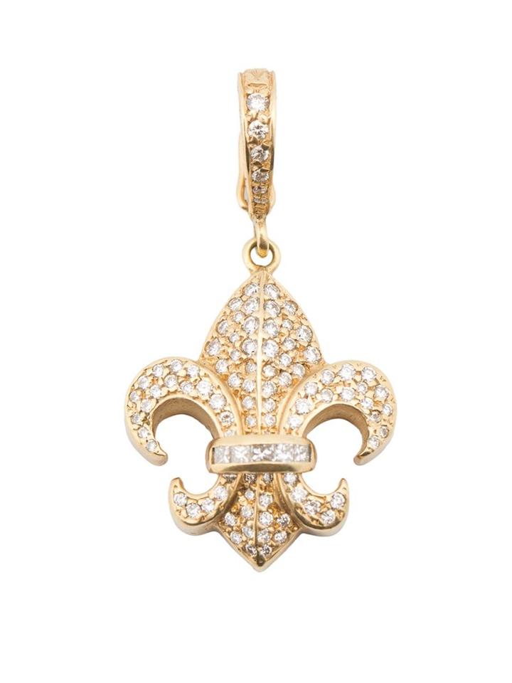 Loree Rodkin Small Fleur-de-lis Diamond Pendant