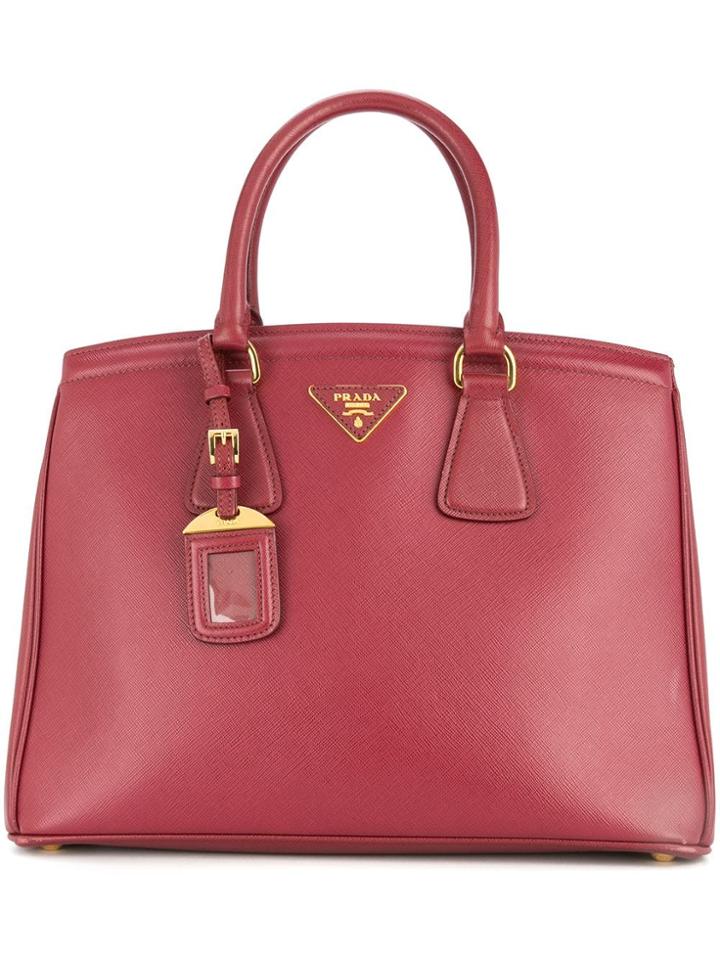 Prada Vintage Saffiano Lux Tote Bag - Red