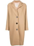 Semicouture Buttoned Loose Coat - Nude & Neutrals