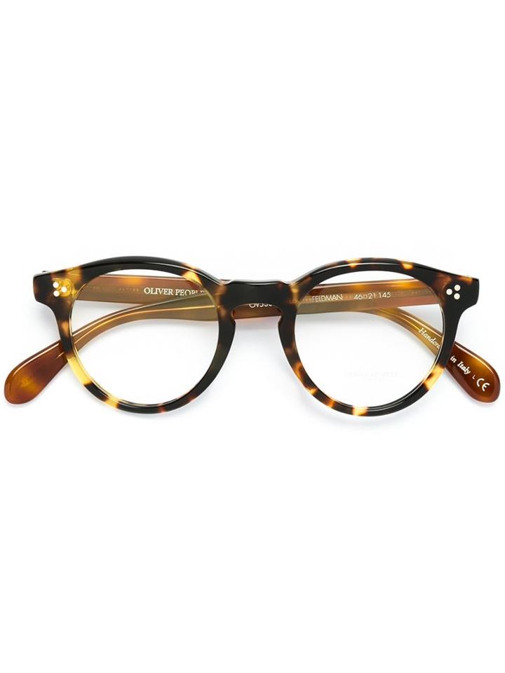 Oliver Peoples - 'feldman' Glasses - Unisex - Acetate - One Size, Brown, Acetate