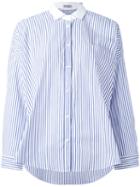 Brunello Cucinelli Striped Shirt, Women's, Size: Small, Blue, Cotton/spandex/elastane