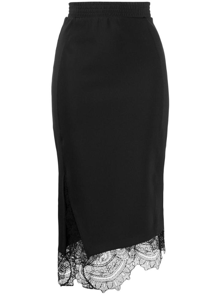 Ermanno Scervino Lace Trim Pencil Skirt - Black