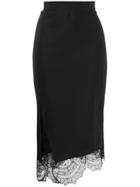 Ermanno Scervino Lace Trim Pencil Skirt - Black