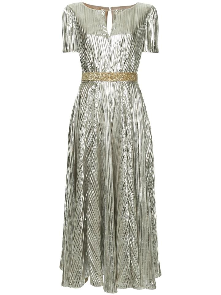 Ingie Paris Short-sleeve Flared Dress - Metallic