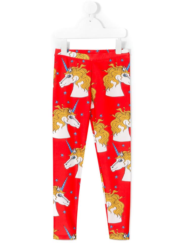 Mini Rodini - Unicorn Star Fancy Leggings - Kids - Spandex/elastane/recycled Polyamide - 7 Yrs, Girl's, Red