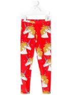 Mini Rodini - Unicorn Star Fancy Leggings - Kids - Spandex/elastane/recycled Polyamide - 7 Yrs, Girl's, Red