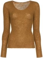 Jacquemus Fitted Rib Jumper - Brown