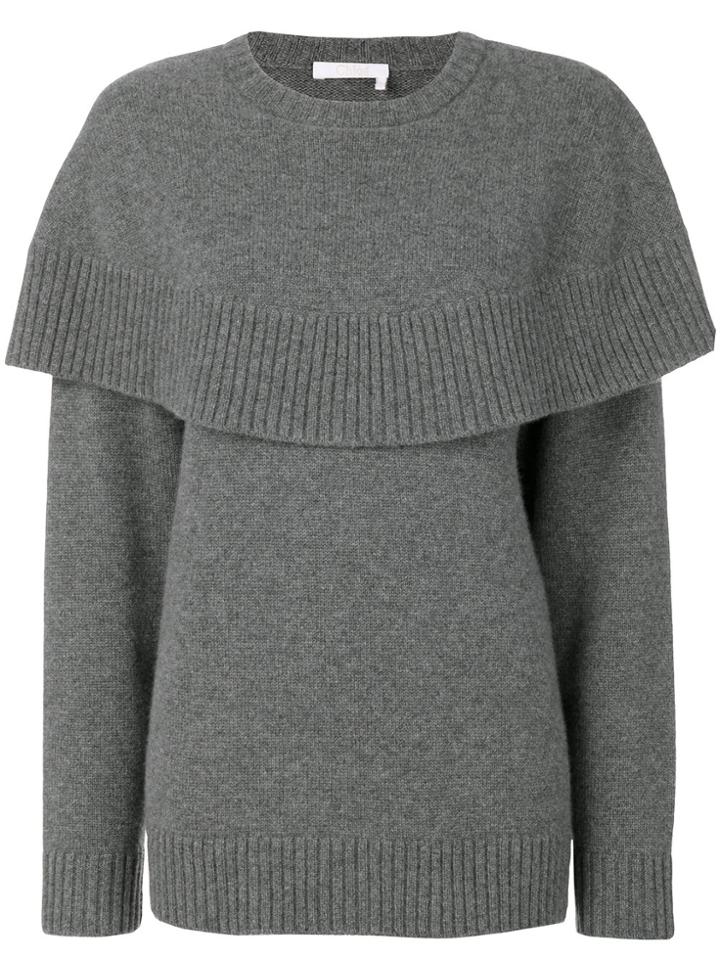 Chloé Cape Knitted Sweater - Grey