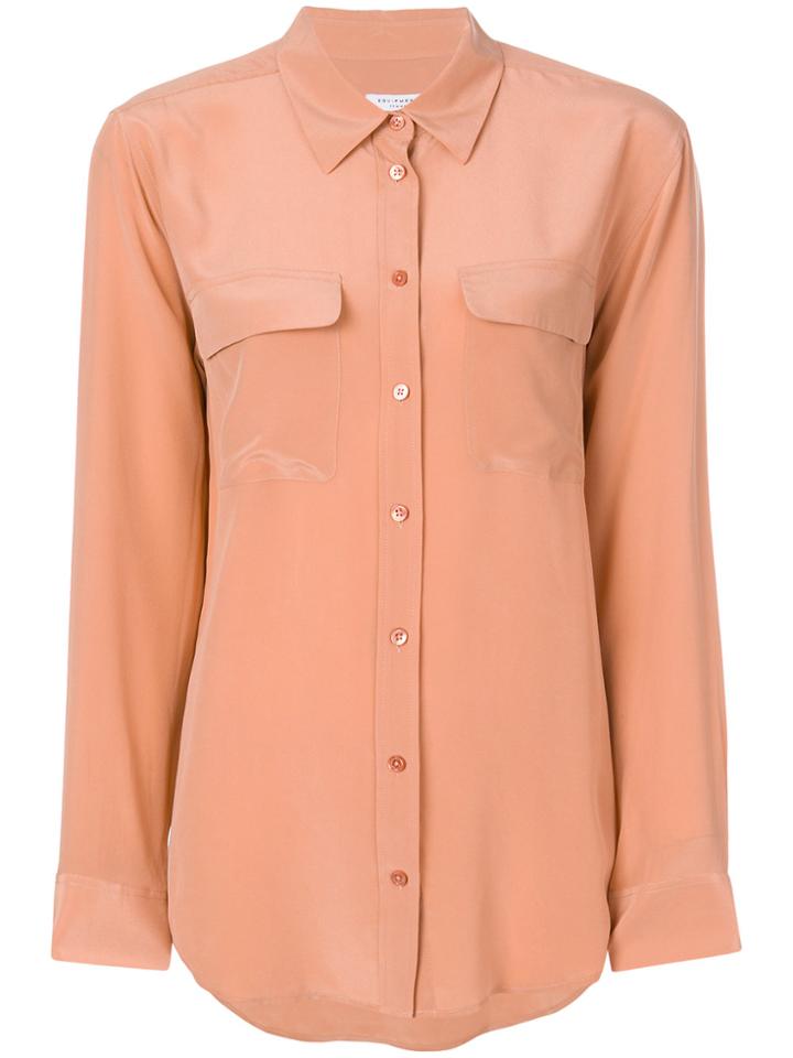 Equipment Signature Long Sleeved Shirt - Pink & Purple