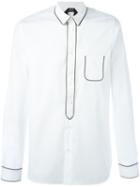 No21 Contrast Piped Trim Shirt, Men's, Size: 48, White, Cotton