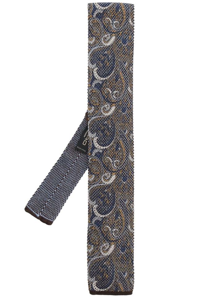 Etro Paisley Print Square-tip Tie - Blue