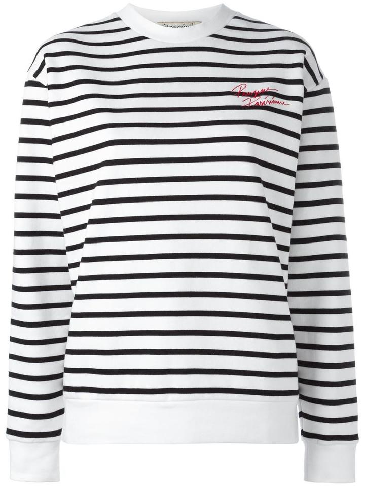 Être Cécile Striped Sweatshirt, Women's, Size: Xs, White, Cotton