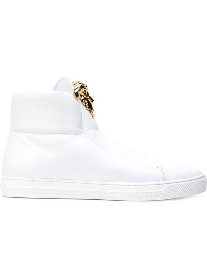 Versace Medusa Hi-top Sneakers, Men's, Size: 40, White, Calf Leather/leather/rubber