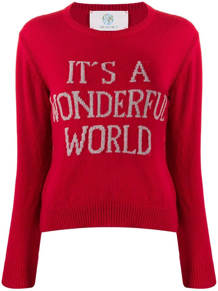 Alberta Ferretti It's A Wonderful World Jumper - Red