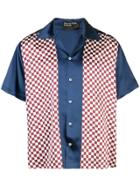 Enfants Riches Déprimés Colourblock Checkered Bowling Shirt - Blue