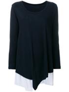 Y's Fitted Draped Sweater - Blue
