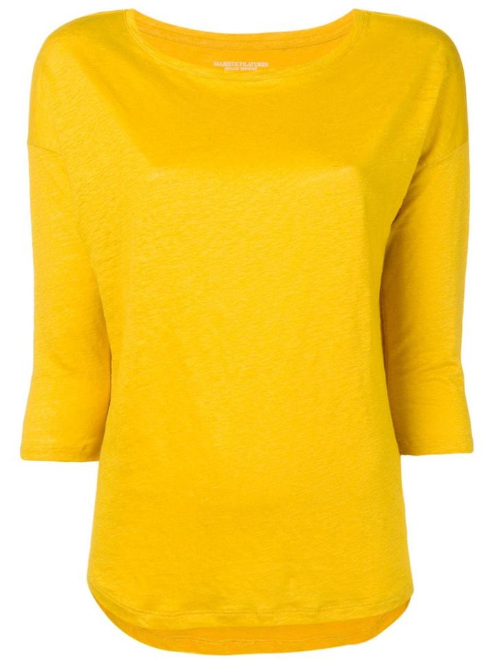 Majestic Filatures Round Neck Jumper - Yellow