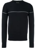 Emporio Armani Line Detail Sweatshirt, Men's, Size: Xl, Blue, Wool