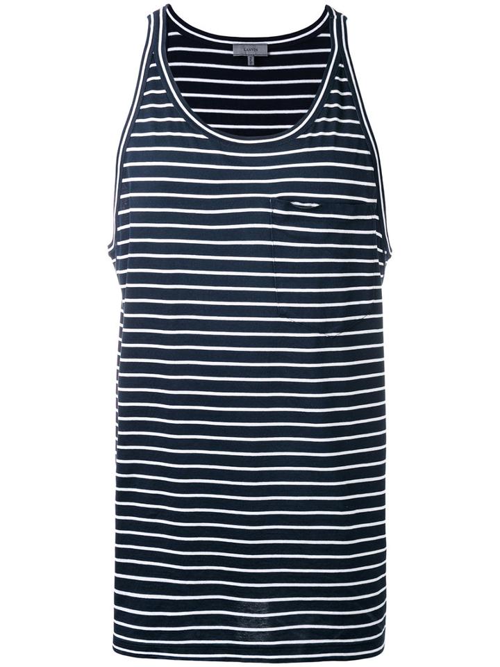 Lanvin Striped Vest, Men's, Size: Large, Black, Cotton