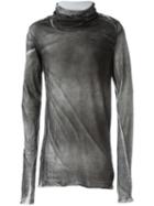 Lost & Found Ria Dunn Wrapped High Neck Top, Men's, Size: Large, Grey, Cotton/cashmere