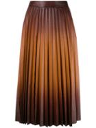 Givenchy Gradient Pleated Midi Skirt - Brown