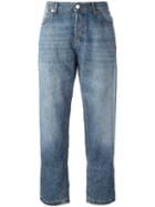 Marni Contrast Cuff Cropped Jeans, Women's, Size: 29, Blue, Cotton/linen/flax