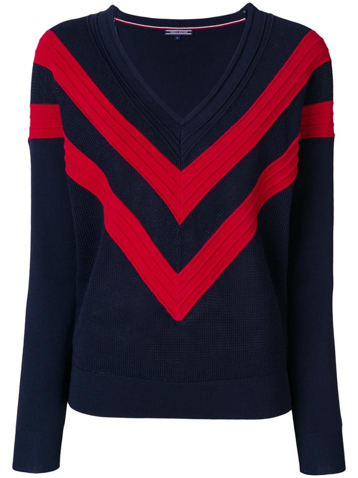 Tommy Hilfiger Chevron Stripe Jumper - Blue