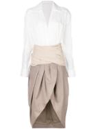 Jacquemus Panelled Wrap Dress - Nude & Neutrals