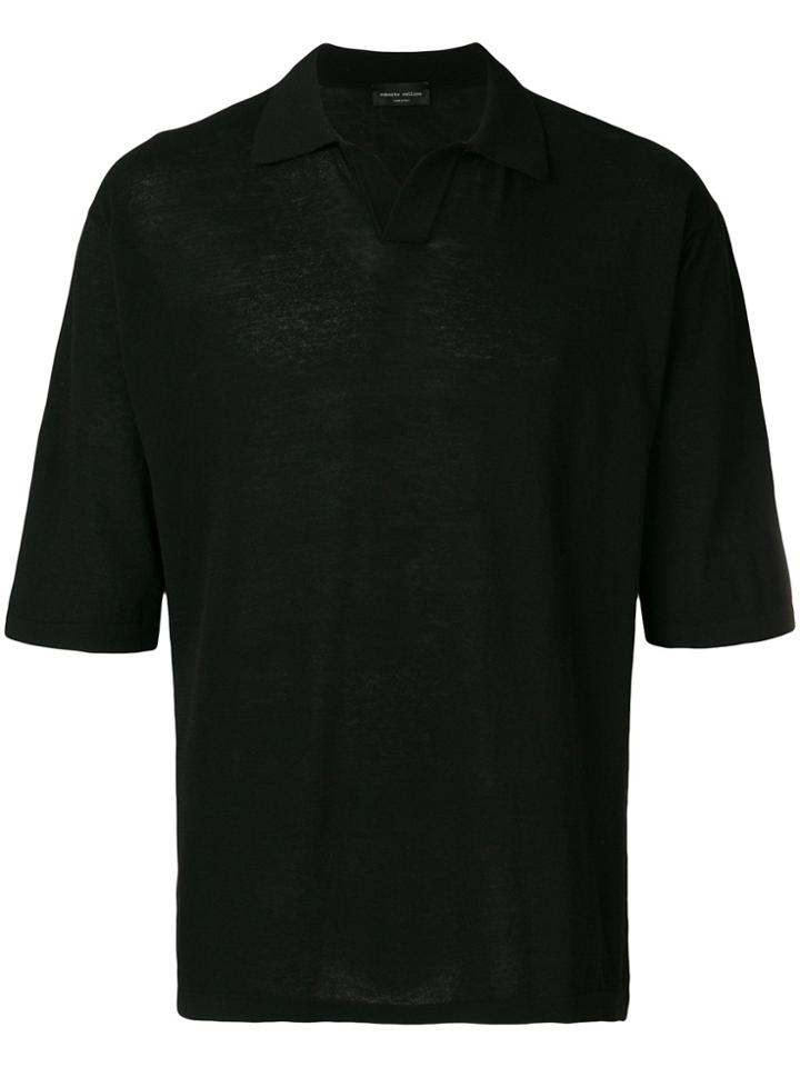 Roberto Collina Knitted Polo Shirt - Black