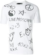 Love Moschino - Peace And Love Print T-shirt - Men - Cotton/spandex/elastane - M, White, Cotton/spandex/elastane