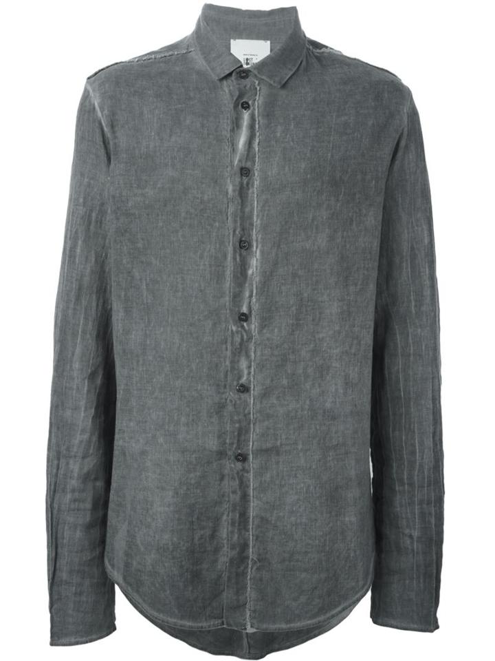 Lost & Found Rooms Long Sleeve Shirt, Men's, Size: Large, Grey, Cotton/linen/flax