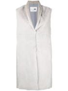 Concealed Fastening Sleeveless Jacket - Women - Mink Fur/cashmere/wool - 46, Grey, Mink Fur/cashmere/wool, Manzoni 24