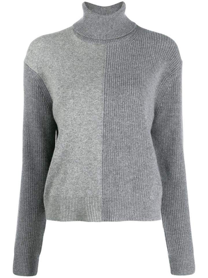 Theory Two Tone Knitted Jumper - Grey