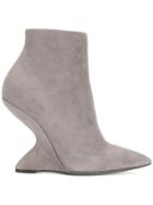 Salvatore Ferragamo F Heel Booties - Grey