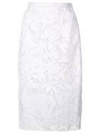 Milly - Floral Embroidery Skirt - Women - Cotton/polyester - 8, White, Cotton/polyester