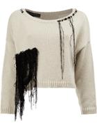 Miaoran Fringed Detail Jumper - Nude & Neutrals