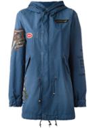 Mr & Mrs Italy Printed Arms Hooded Jacket, Women's, Size: Xs, Blue, Cotton