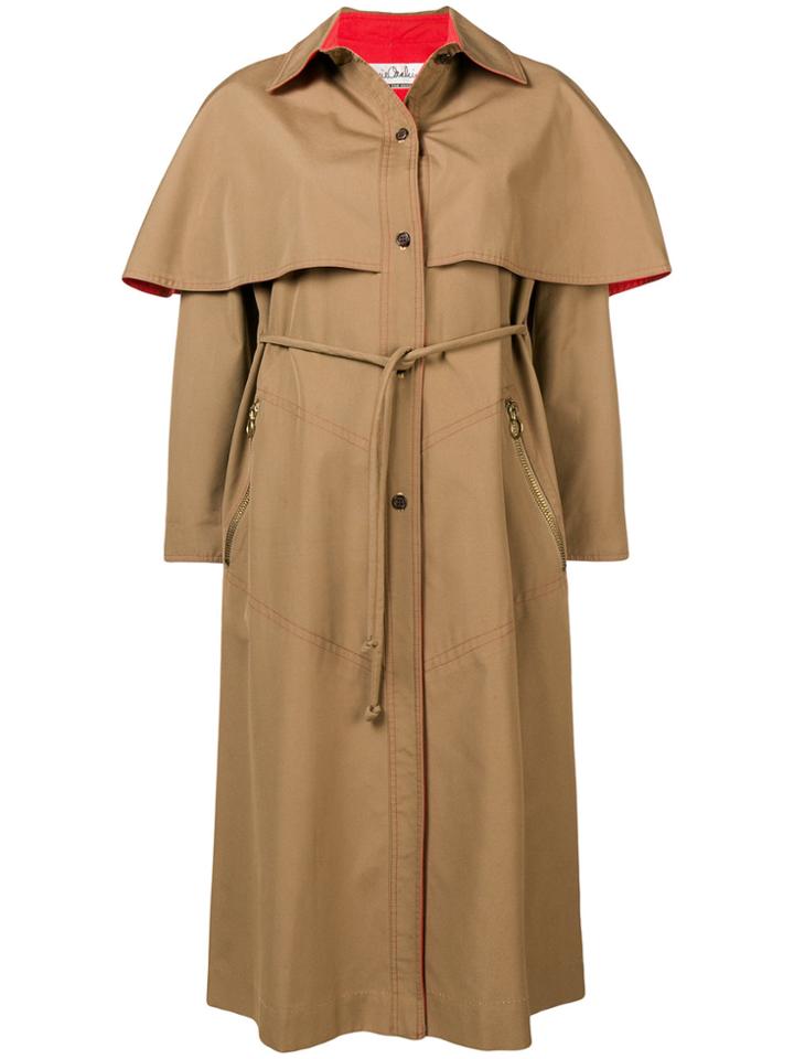 William Vintage Flared Belted Coat - Brown