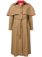 William Vintage Flared Belted Coat - Brown