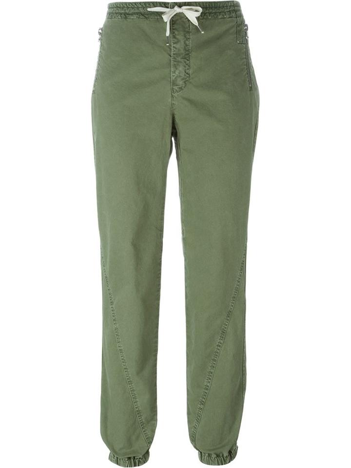 Ermanno Scervino Drawstring Tapered Pants, Women's, Size: 44, Green, Cotton