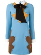 Vivetta Longsleeved Flared Dress, Women's, Size: 38, Blue, Polyamide/polyester/spandex/elastane/virgin Wool