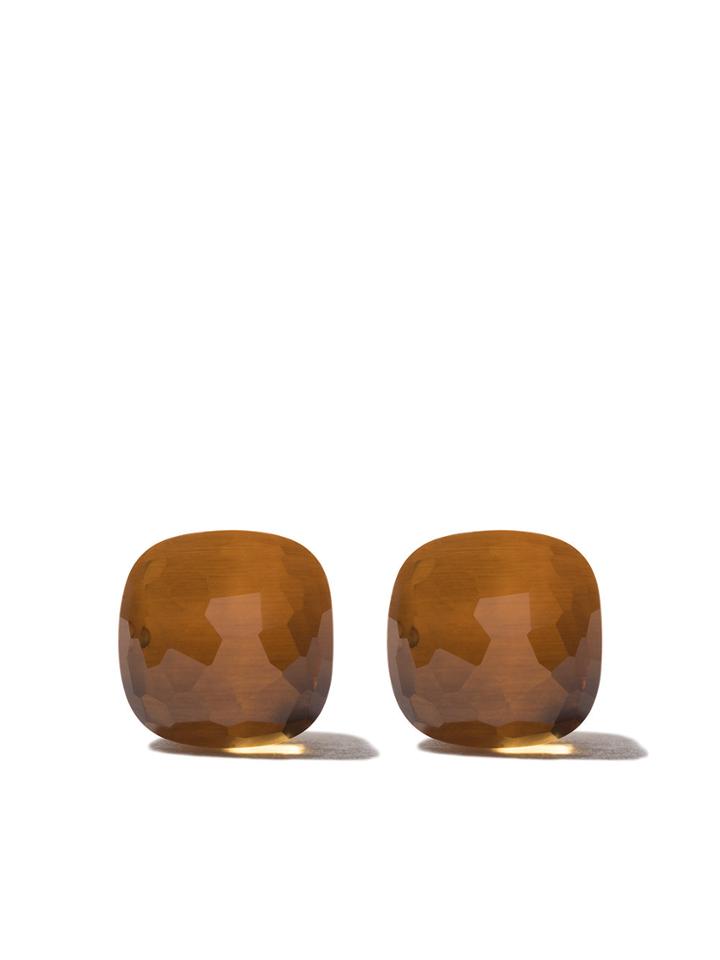 Pomellato 18kt Rose & White Gold Nudo Orange Quartz Stud Earrings -