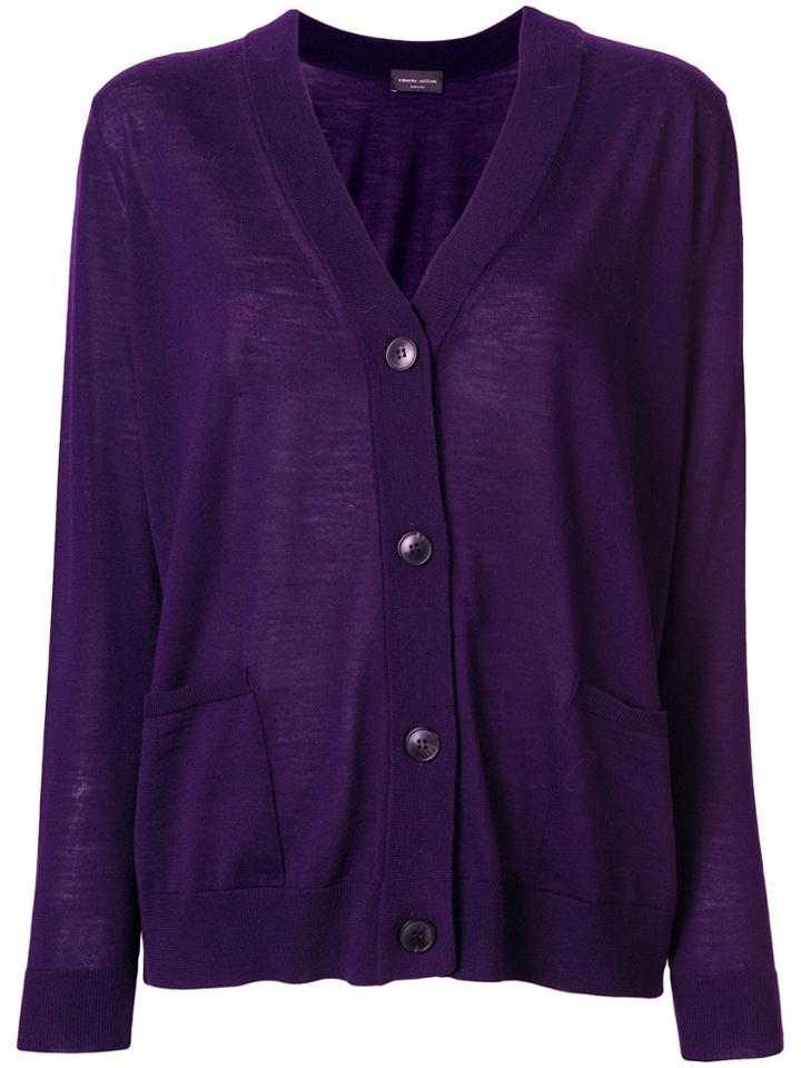 Roberto Collina Loose Fit V-neck Cardigan - Pink & Purple