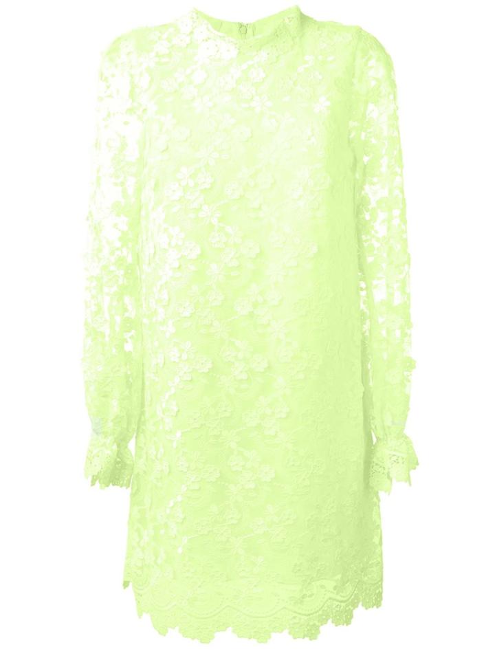Giamba Floral Appliqué Dress - Yellow & Orange