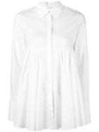 Paskal Ruffled Longsleeved Shirt, Women's, Size: Small, White, Nylon