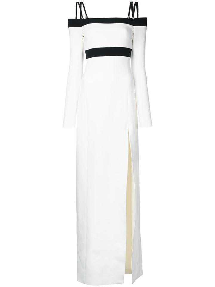 David Koma Side Slit Off-shoulders Dress - White