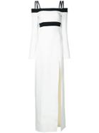 David Koma Side Slit Off-shoulders Dress - White