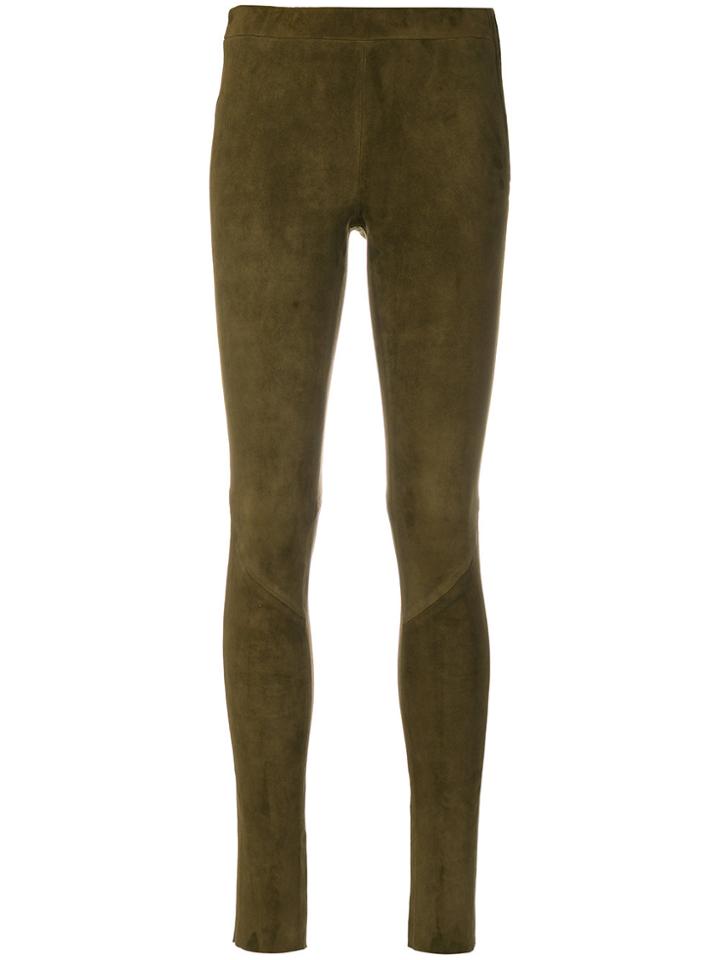 Arma Suede Leggings - Green
